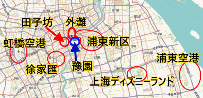上海観光エリア別地図